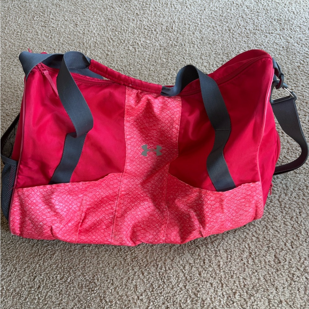 Under Armour Pink Red Duffle Bag /gym bag
